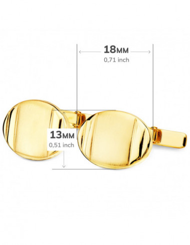 18K GEMELOS ORO AMARILLO OVAL MATE Y...