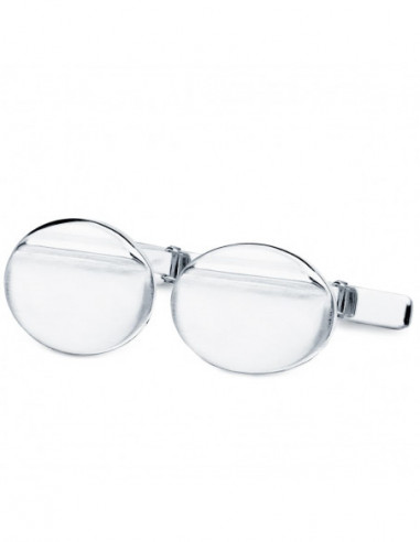 18K GEMELOS ORO BLANCO OVAL MATE Y...