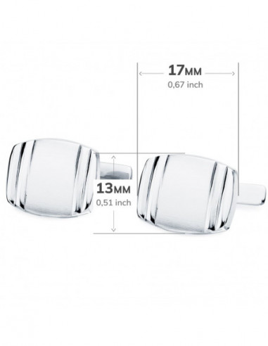 18K GEMELOS ORO BLANCO TONEL MATE Y...