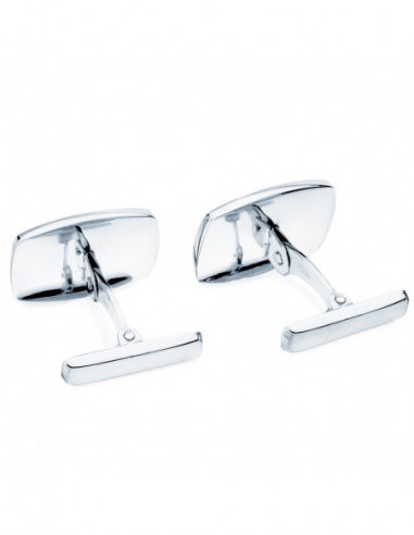 18K GEMELOS ORO BLANCO TONEL MATE Y...