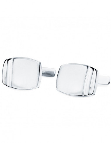 18K GEMELOS ORO BLANCO TONEL MATE Y...