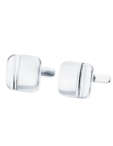 GEMELOS ORO BLANCO CUADRADOS MATE Y...