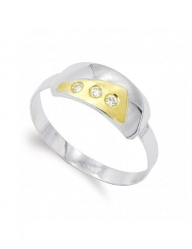 18K SORTIJA ORO BICOLOR MATE Y BRILLO...