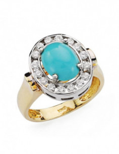 18K SORTIJA CORAL CABUJON.... 2