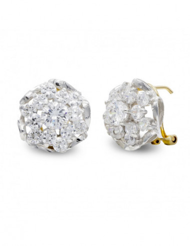 18K PENDIENTES ORO BICOLOR CUAJO...