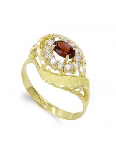 18K SORTIJA ORO AMARILLO GRANATES CON...