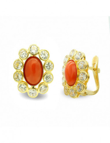 18K PENDIENTES ORO AMARILLO CORAL...