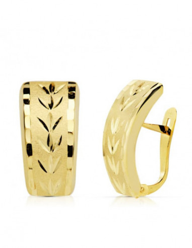 18K PENDIENTES LAPIDADOS 19X10 MM