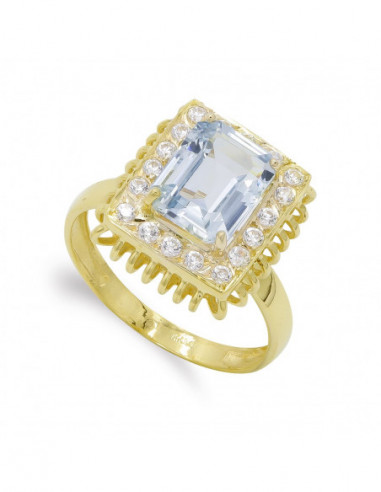 18K SORTIJA ORO AMARILLO PIEDRA Y...