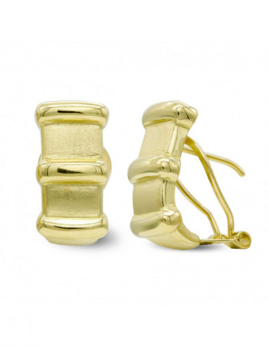 18K PENDIENTES ORO AMARILLO MATE Y...