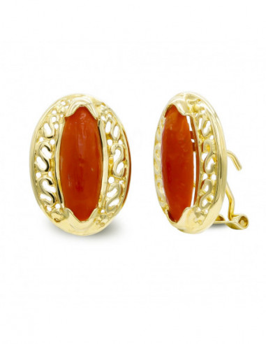 18K PENDIENTES ORO AMARILLO CORAL...