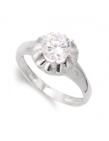 18K SORTIJA ORO BLANCO CON CIRCONITA...