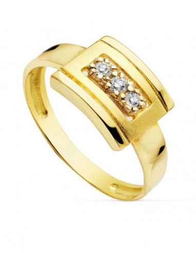 18K SORTIJA ORO AMARILLO CON CIRCONITAS