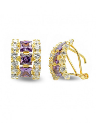 18K PENDIENTES ORO AMARILLO CUADRO...