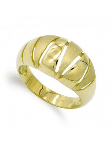 18K SORTIJA ORO AMARILLO MATE Y BRILLO