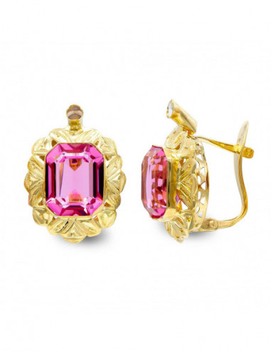 18K PENDIENTES ORO AMARILLO PIEDRA...