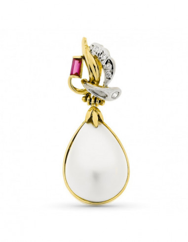 18K COLGANTE ORO BICOLOR JAPONESA...