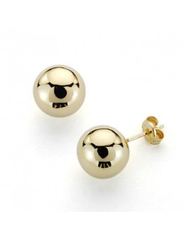 9K PENDIENTES BOLA LISA 10 MMPRESION