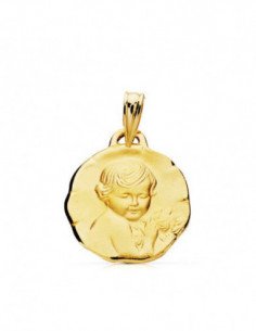 9K MEDALLA ANGEL QUERUBIN 15MM 2