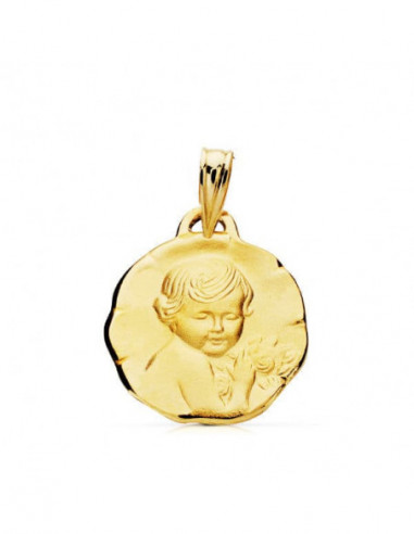 9K MEDALLA ANGEL QUERUBIN 15MM