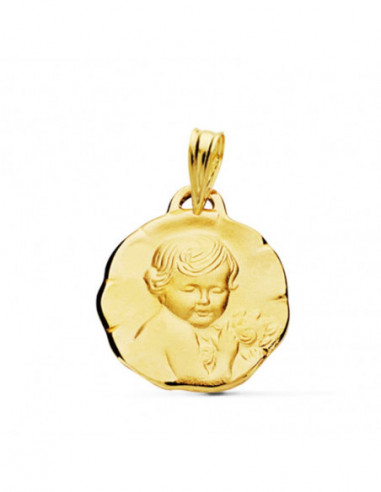 9K MEDALLA ANGEL QUERUBIN 17 MM