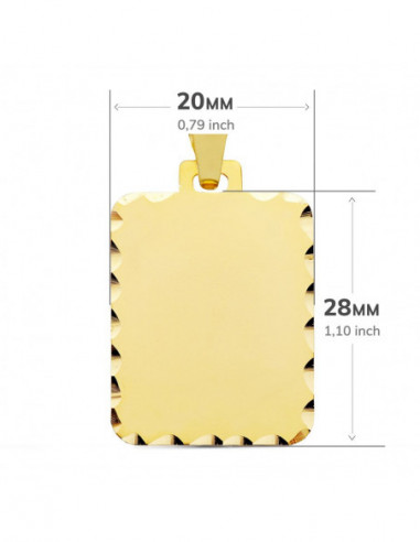 9K CHAPA RECTANGULAR MATE BORDES...