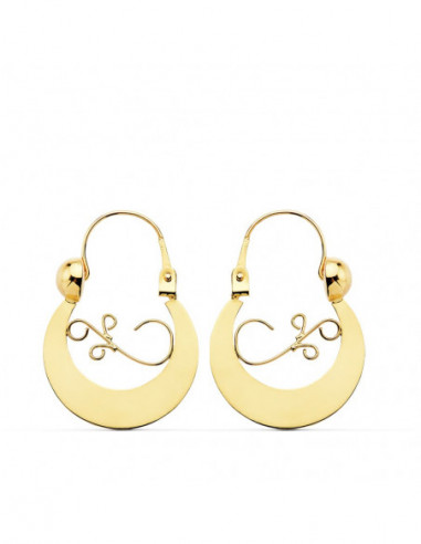 9K CRIOLLAS ORO AMARILLO 17X13 MM