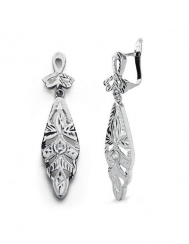 9K PENDIENTES ORO BLANCO CIGARRON....