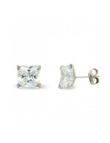 9K PENDIENTES ORO BLANCO CIRCONITA 7...