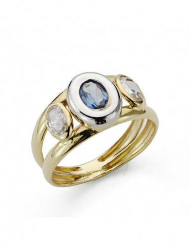 9K SORTIJA ORO BICOLOR CON PIEDRA...