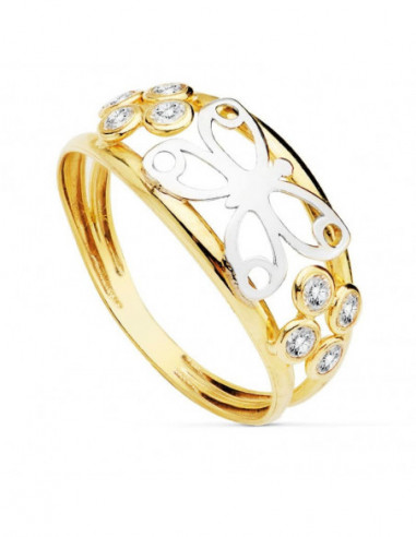 9K SORTIJA BICOLOR MARIPOSA