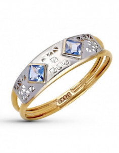 9K SORTIJA ORO BICOLOR AGUA... 2