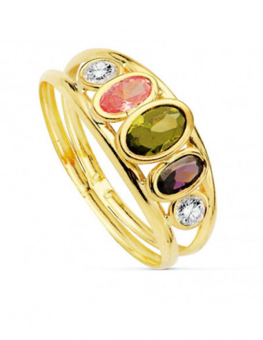 9K SORTIJA ORO AMARILLO PIEDRAS Y...