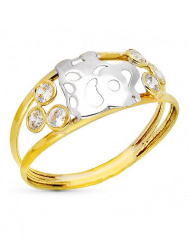 9K SORTIJA BICOLOR ELEFANTE.