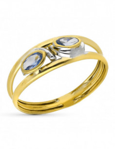 9K SORTIJA BICOLOR PIEDRAS... 2