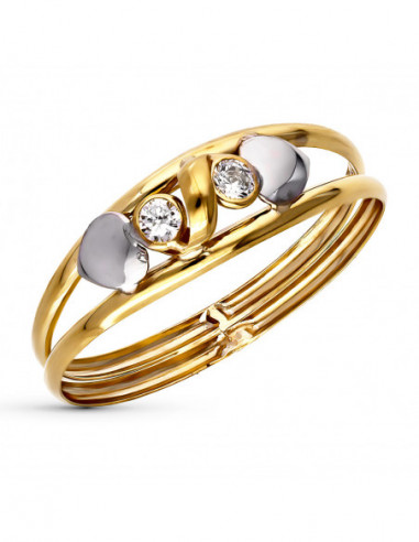 9K SORTIJA ORO BICOLOR CIRCONITAS