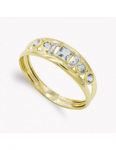 9K SORTIJA BICOLOR CIRCONITAS AGUAMARINA