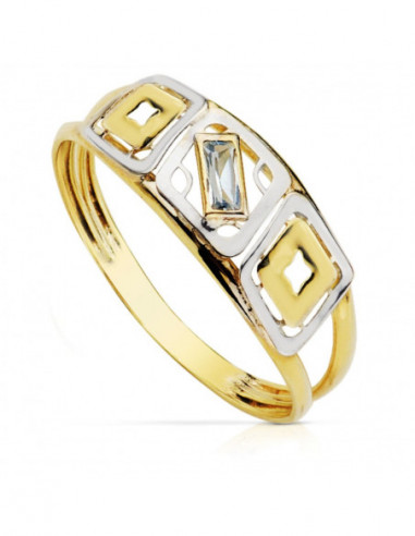 9K SORTIJA ORO BICOLOR DOS CUERPOS...