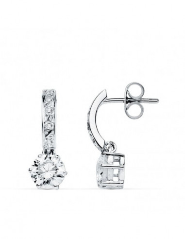 9K PENDIENTES ORO BLANCO CIRCONITAS...