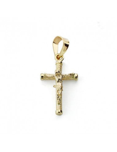 9K CRUZ ORO AMARILLO CRISTO 19X10X1.5 MM