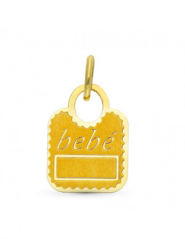 9K COLGANTE ORO AMARILLO BABERO DE...