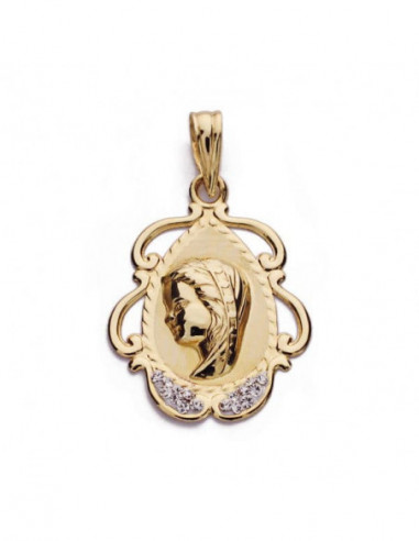 9K MEDALLA VIRGEN NIÑA CIRCONITAS...