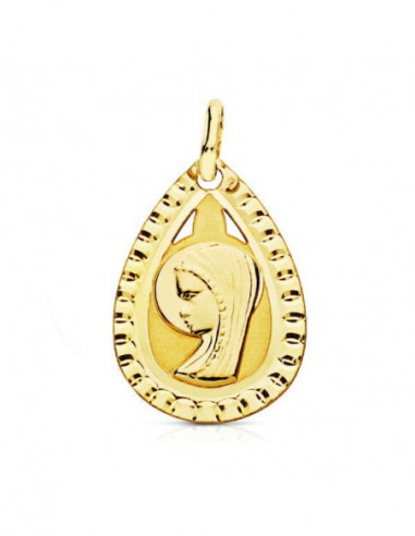 9K MEDALLA VIRGEN NIÑA LIGERA 20X13 MM