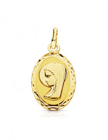 9K MEDALLA VIRGEN NIÑA OVAL 20X12 MM