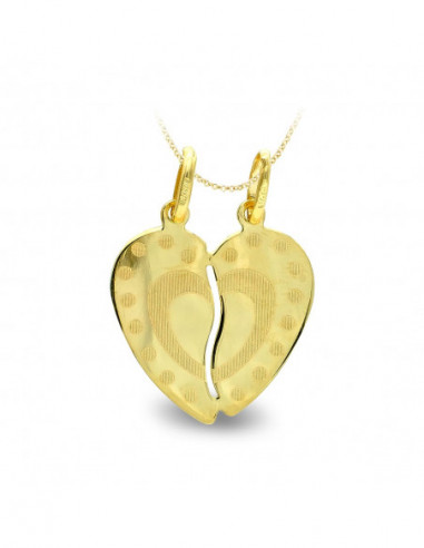 9K CORAZON PARTIDO DIBUJO 17X15 MM