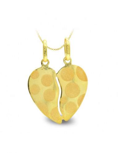 9K CORAZON PARTIDO LUNARES 17X15 MM