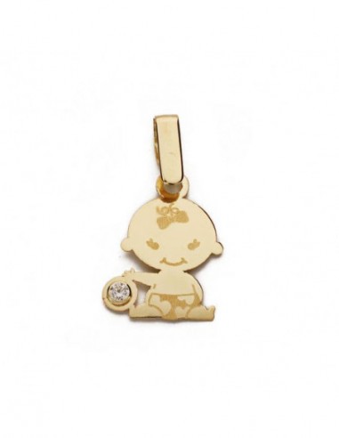 9K COLGANTE ORO AMARILLO NIÑA LASER...