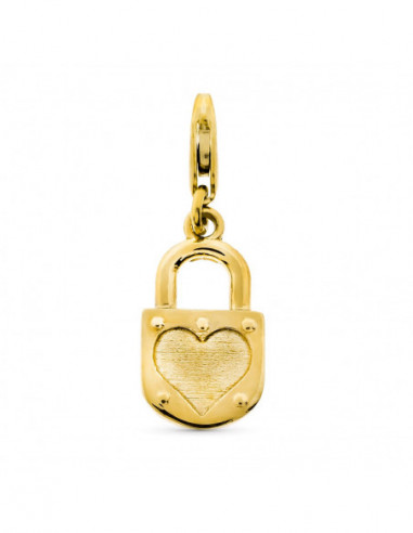 9K COLGANTE ORO AMARILLO CANDADO CON...