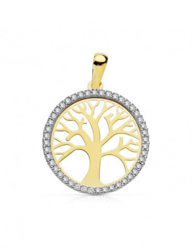 9K COLGANTE ORO BICOLOR ARBOL DE LA...