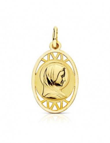 9K MEDALLA VIRGEN FRANCESA 19X13 MM